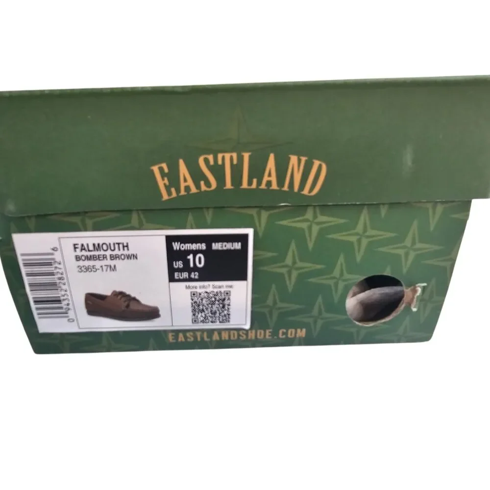 New Eastland Falmouth Womens Moc Closed Toe Oxford Shoes Bomber Brown 10